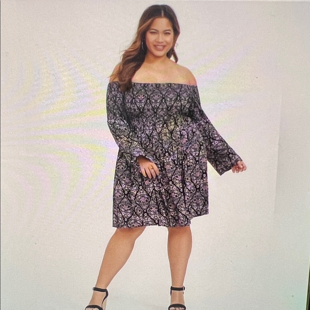 Torrid Mini Challis Off Shoulder Dress Size 2X